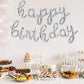 Toniful Silver Happy Birthday Balloons Banner,Cursive Happy Birthday Balloons Silver Birthday Decorations Silver Mylar Foil Birt