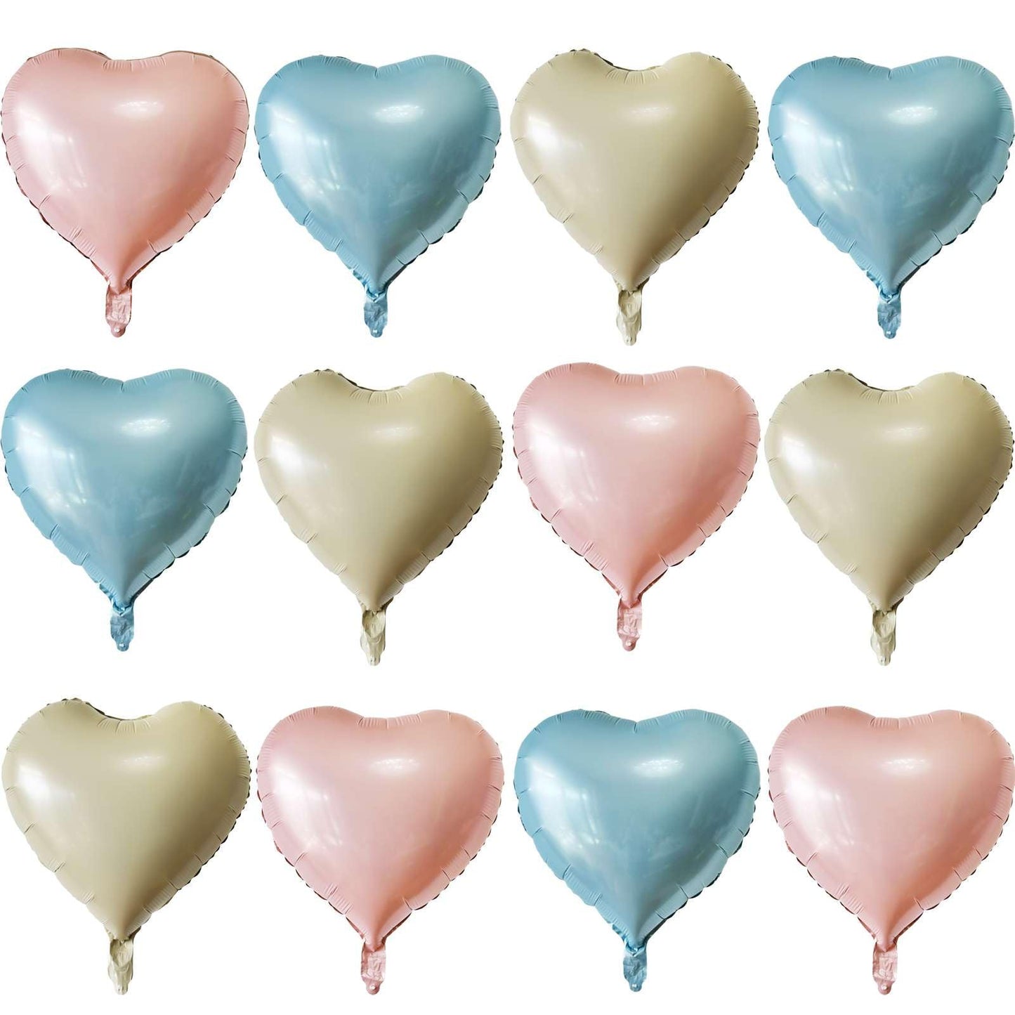 Lovoir 12 Pcs Blue Heart Shape Foil Mylar Balloons 18 Inch Love Balloons For Valentine'S Day Birthday Party Decorations Wedding