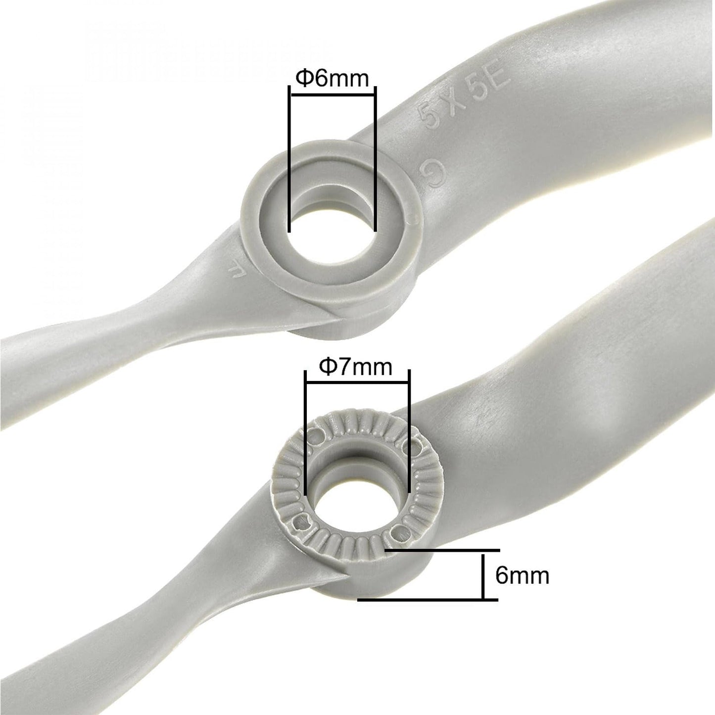 Top-Vigor 2Pcs Cw Rc Propellers 5050 5 X 5 Inch 2-Vane Rc Vehicle Propellers Replacement For Rc Airplane With Adapter Rings Nylo