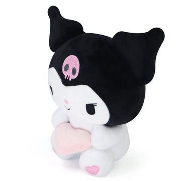 Coaqac Kawaii Plush Toy With Love Piloow, Soft Cartoon Plush, Theme Party Favor, Birthday Gift For Girls Boys (Black A)