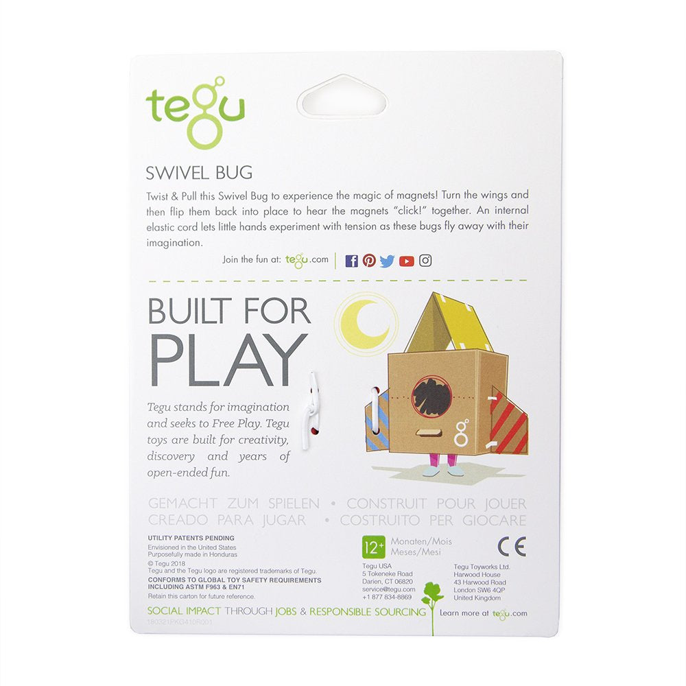 Tegu Swivel Bug Magnetic Building Block Set, Poppy & Yellow Big Top, one size