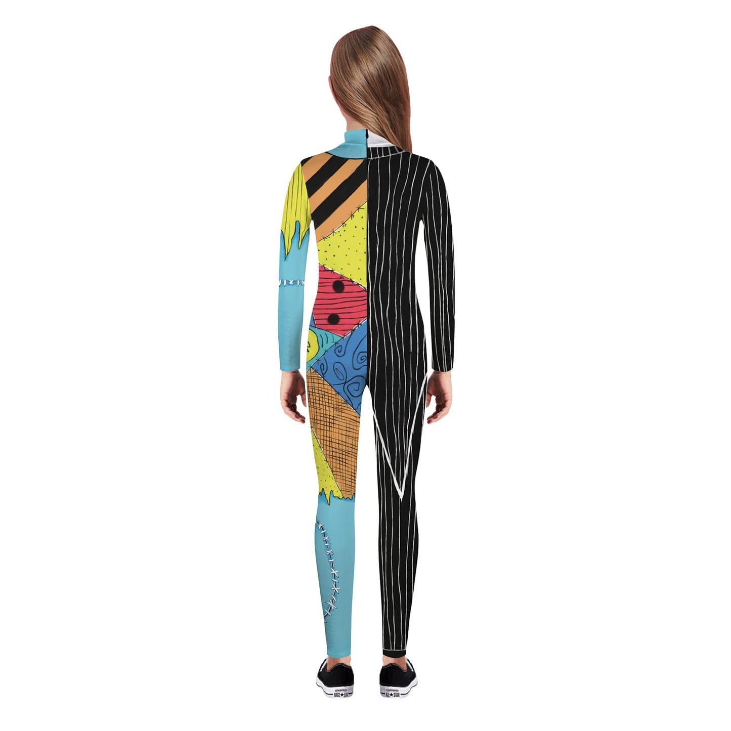 Remimi Halloween Bodysuit Funny Print Zip Up Back Long Sleeve Slim Fit Jumpsuit 9-10 Years