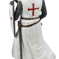 Ebros White Cloak Caped Medieval Crusader decorative replica bladesman Knight Figurine 11.5 H Medieval Royal Suit of protective covering Knight of The Cross Resin Collectible