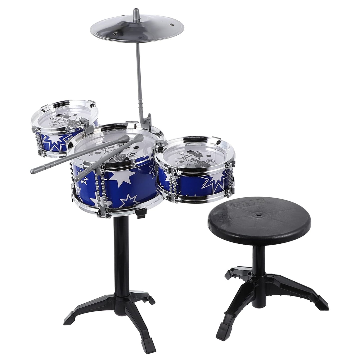 Ubervia Drums & Percussion  Kids Drum Set 3 Piece Junior Drum Set Educational Percussion Musical Instuments With Adjustable Thr