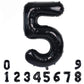 Toniful 40 Inch Black Large Numbers Balloons0-9,Number 5 Digital 5 Helium Balloons,Foil Mylar Big Number Balloons For Birthday P