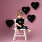 GRESATEK Black Heart Balloons - 10 Pcs 18-Inch Foil Mylar Balloons for Valentine's, Engagement, Birthday, and Wedding Decorations
