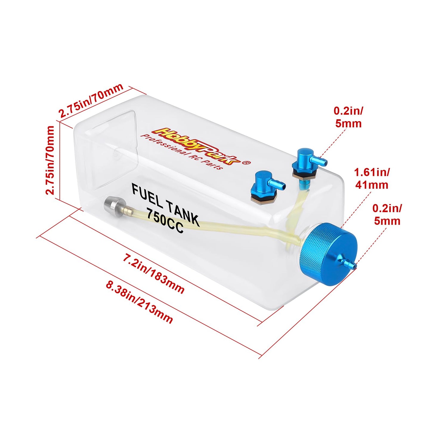 Hobbypark Rc Gas Fuel Tanks Fuel Bottle For Rc Gasoline Airplane Gas Engine (750Cc)