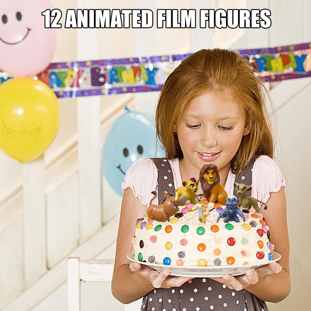 Minaso 12-Pc Mini Animal Action Figures, Collectible Toys For Kids, Perfect For Cake Toppers & Desktop Decorations