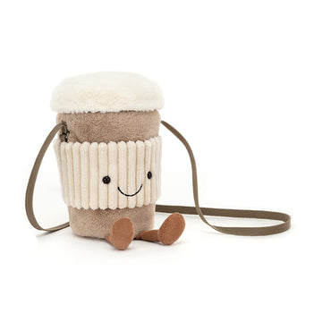 Jellycat Amuseables Coffee-To-Go Plush Bag, 8 Inches | Crossbody And Shoulder Purse | Fun And Unique Handbag