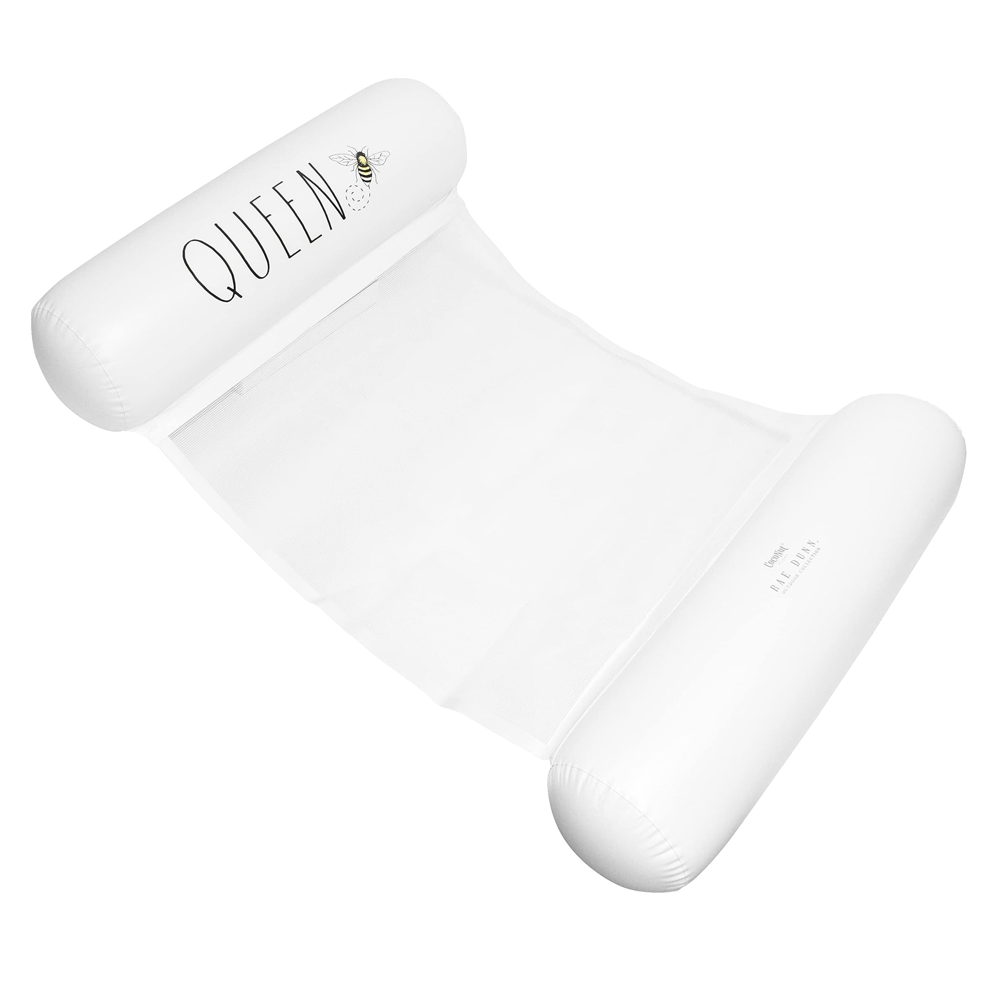 Rae Dunn x CocoNut Float mature-themed Hck Float - Queen Bee Theme - mature-themed Size Multipurpose Inflatable Drifter  Saddle Float & Lounge Chair - Versatile Ride-On for Summer & Swim Parties