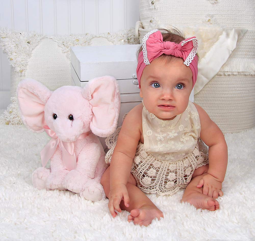 Bearington Baby Pinky The Elephant Plush, 12 Inch Elephant Stuffed Animal
