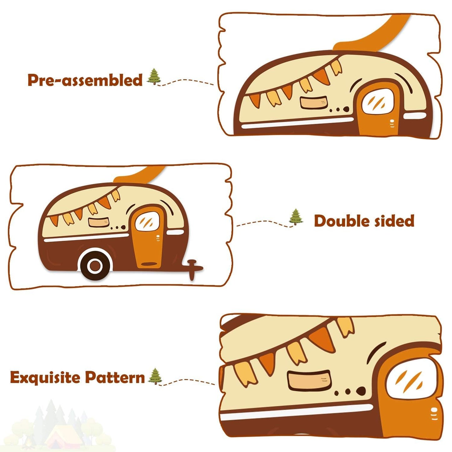 Levfla 30CT Happy Camper Party Hanging Swirls Decoration Camping Kids Birthday Photo Props Ideas Tent Cutouts Adventure SMore W