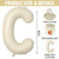 Letter Balloons Beige,40 Inch Letter C Balloons,A-Z Alphabet Name Foil Balloons,Big Single Cream Aluminum C Word Balloons Helium