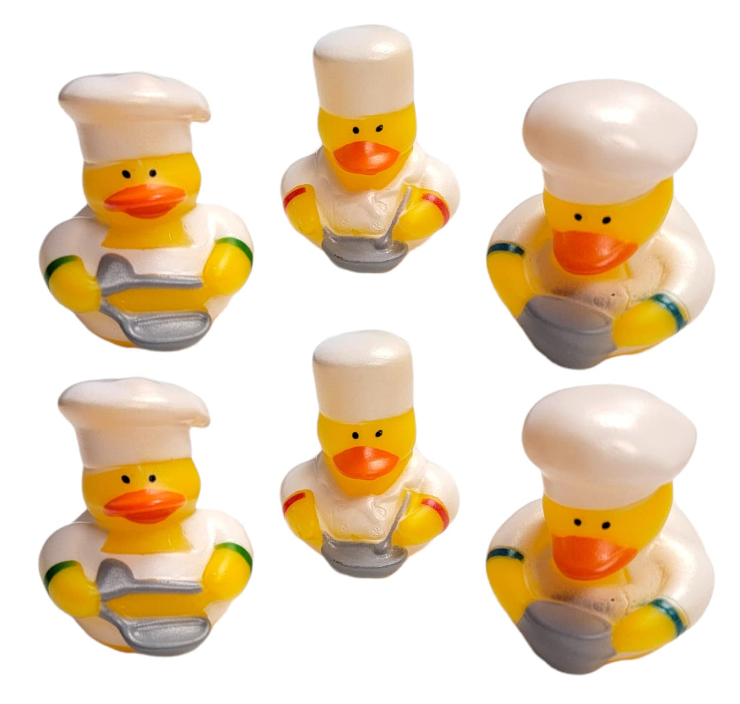 American Wit Rubber Ducks (2') Standard Size. (12 Pack) Cute Duck Bath Tub Pool Toys. (Chef Rubber Ducks)