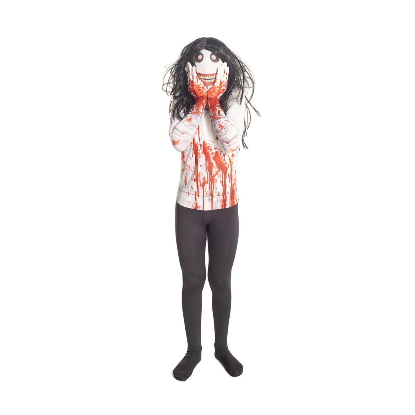 Morphsuits Jeff The Killer Urban Legends Kids Costume, Black/White - size Large 4-46 (120cm-137cm)