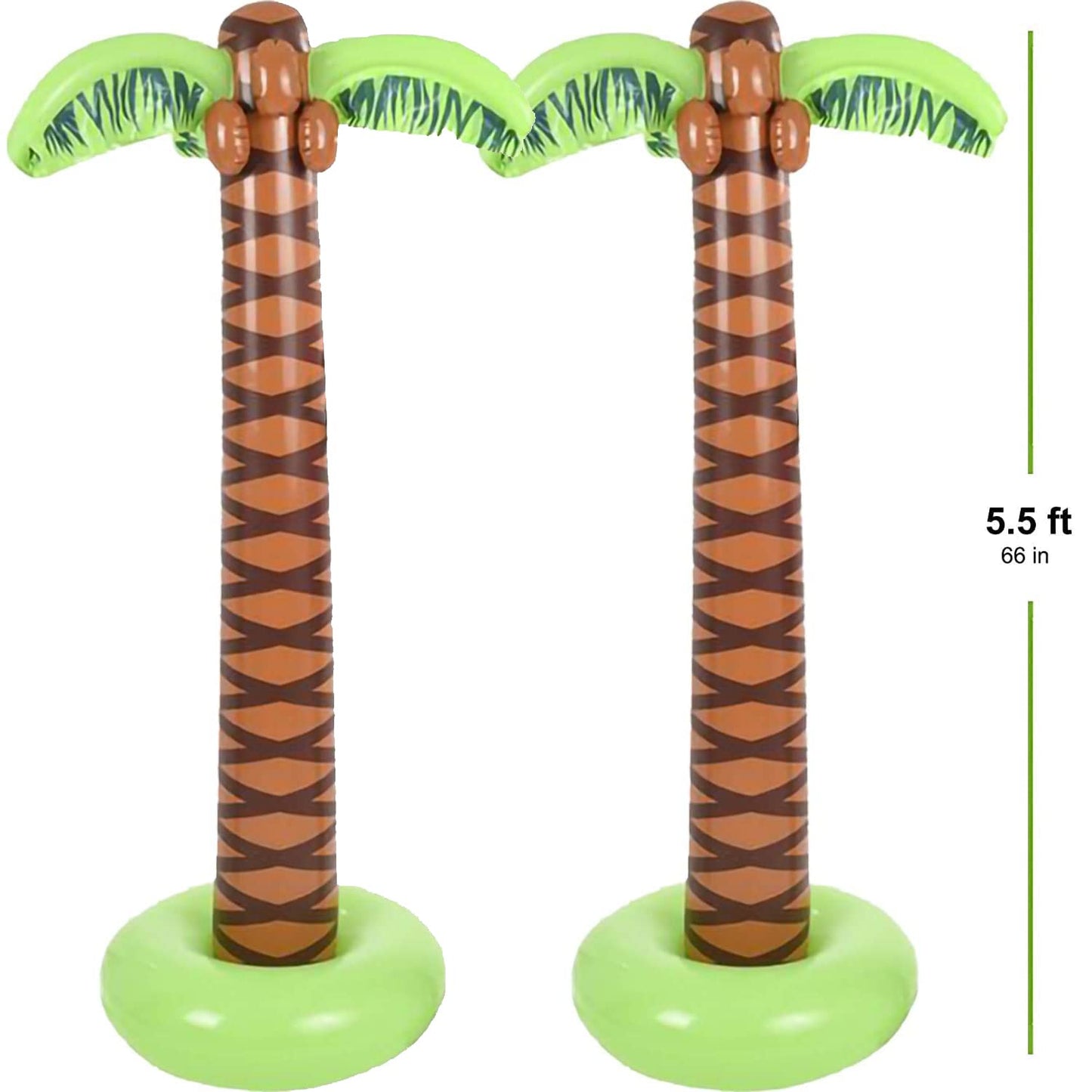 The Dreidel Company Inflatable Palm Tree Luau Decorations, Large 5.5 Ft, Tiki Pool Parties, Beach Party, Birthday Event, Outdoor Swimming, 66' Tall (2-Pack)