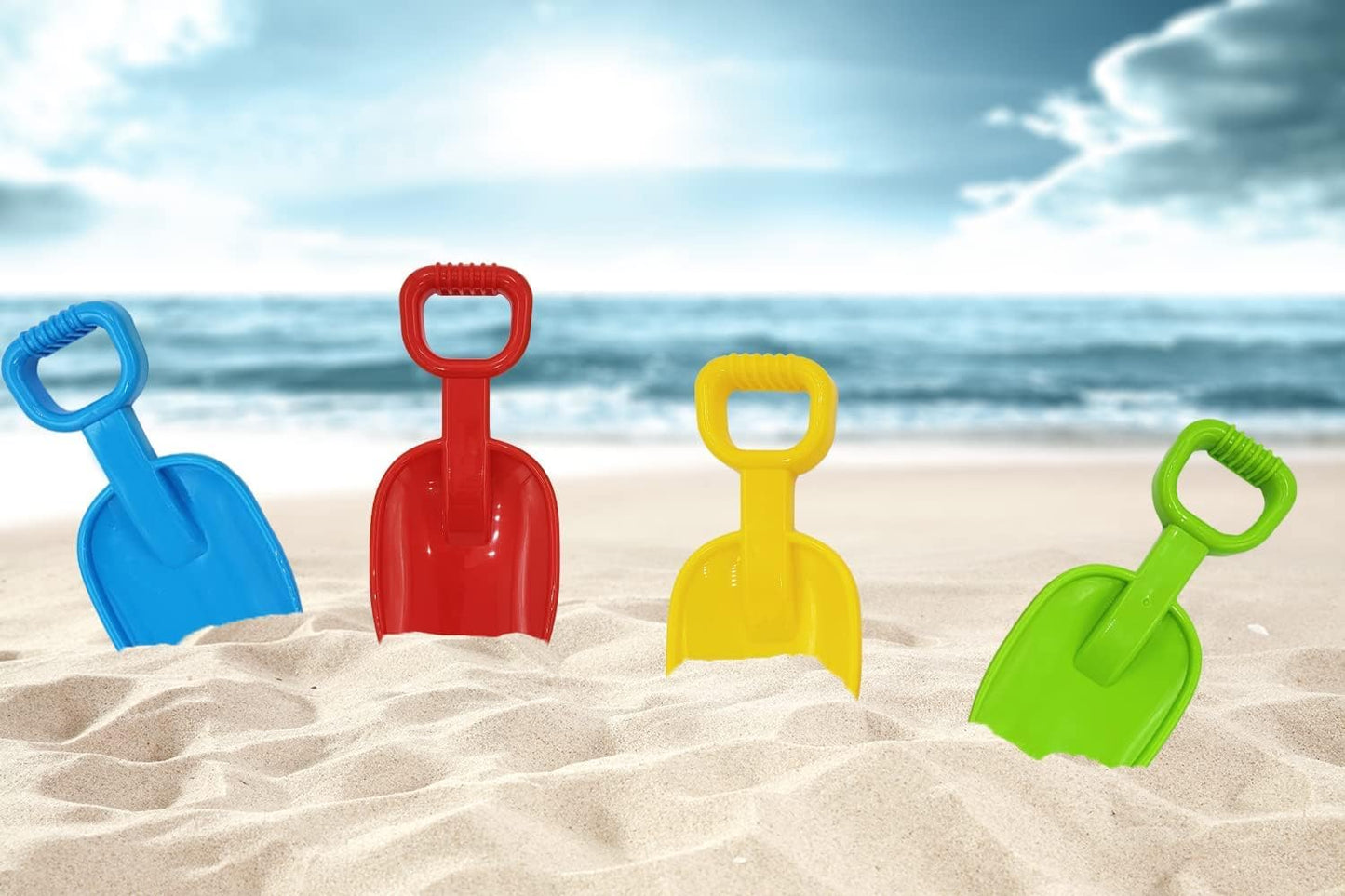 Chochkees Beach Toys Sand Shovel Day Play Set, 10.5'' Inch Shovel, Birthday Treats For Boys And Girls (8-Pack)