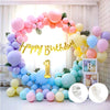 Flyloons 1St Pastel Happy Birthday Decoration Girls Kids Boys Glitter Golden Happy Birthday Banner,Pastel Balloons,Glue Dots,Arc