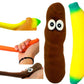 JA-RU 3 Pack Squishy Poop, Carrot & Banana Fidget Toys - Slow Rising Stress Relief Squeeze Toys for Kids, Funny Gag Gifts, Party Favors