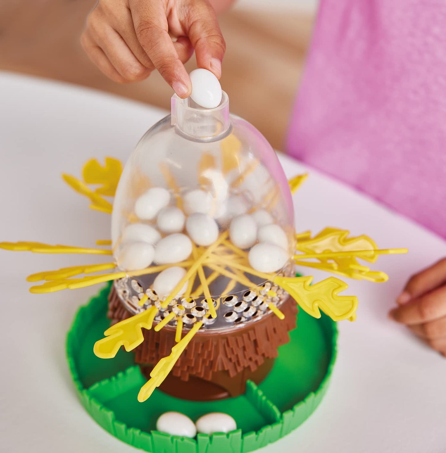 Game Zone Interactive Chicken Game for 2-4 Players, Ages 4+, 7" x 6.3" x 10", Multi, Plastic, Model P25143