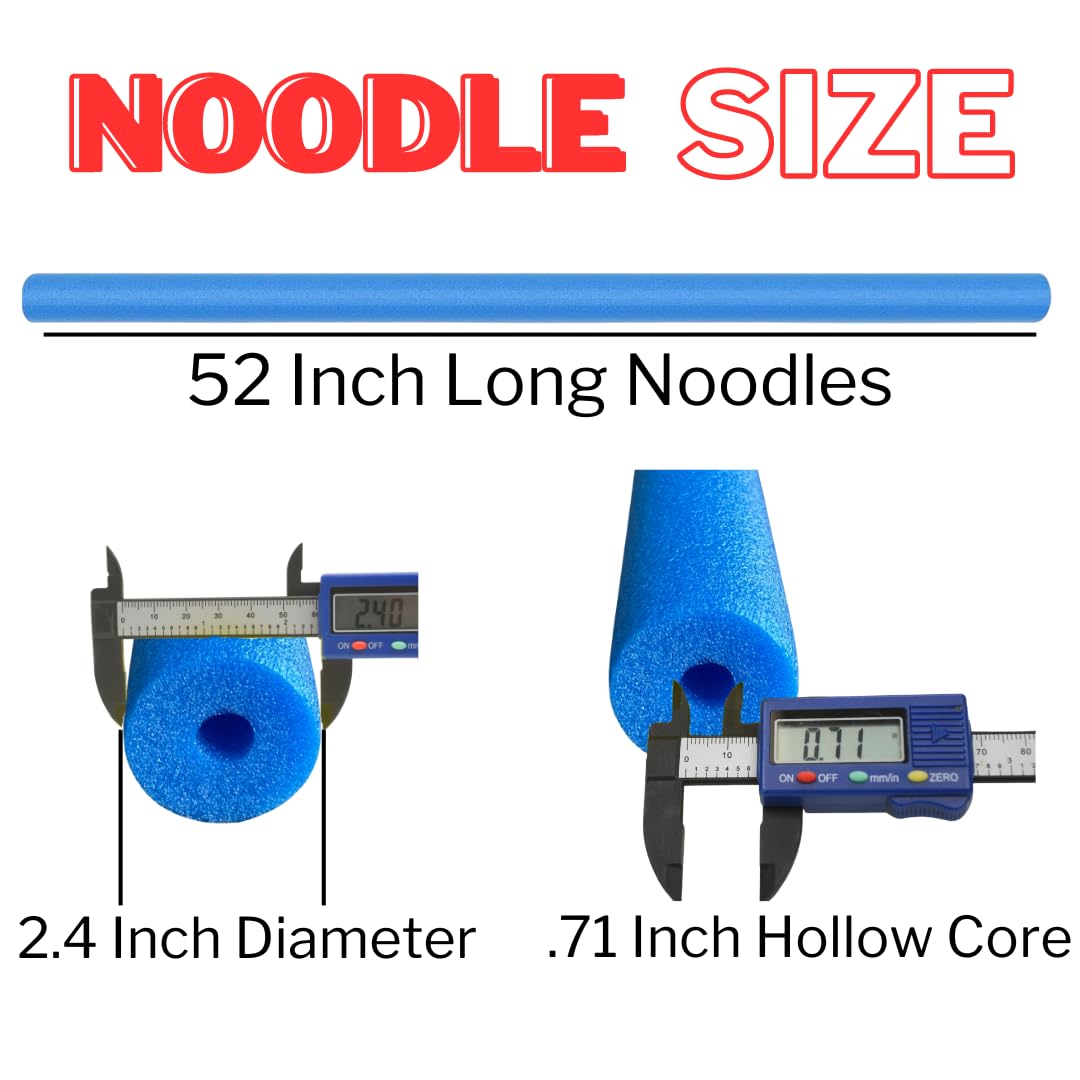 Pool Swim Noodle, FixFind 6 Pack 52 Inch Hollow Foam Pool Swim Noodle, Bright Foam Noodles for Swimming, Floating and Craft Proj