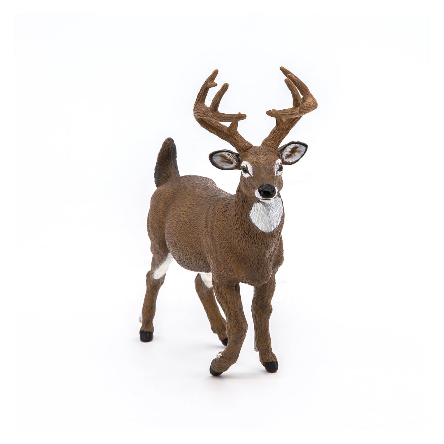 Papo Wild Animal Kingdom White-Tailed Deer Figurine, Hand-Painted Plastic, Multicolor, Model 53021, Collectible for Ages 3+