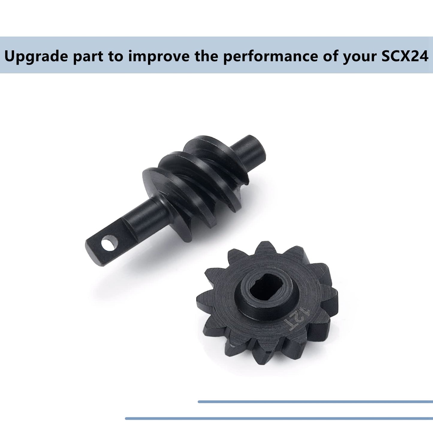 MORLORDY RC Steel Overdrive Gears 12T Differential Worm Gear for SCX24 Upgrades 1/24 RC Crawler Car Parts