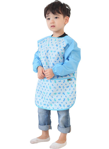 Plie Waterproof Kids Art Smocks 37 Colors (Age 1-10, S-Xxl Size), Blue Puppy (23-Xl)
