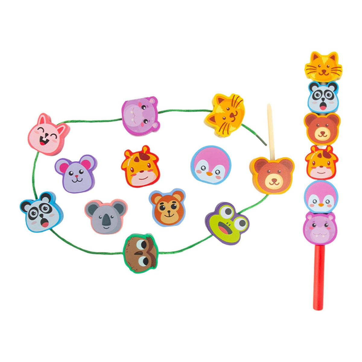 Club BollywoodWooden Lacing Beads for Toddler Stringing Sorting Development Shape Matching Animals|Toys & Hobbies|Educational|Ot