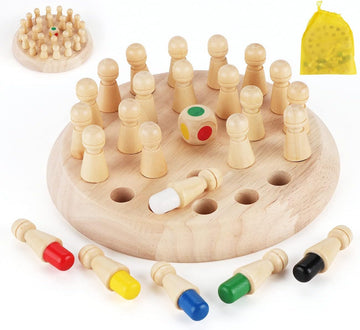 Anstore Memory Game, Wood Memory Games For Kids Ages 4-8, Board Games For Family Interaction, Matching Games For Toddlers, Color