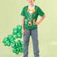 COSLAND Boys' St Patricks Day Shirt for Kids Novelty Topt, Green, Medium