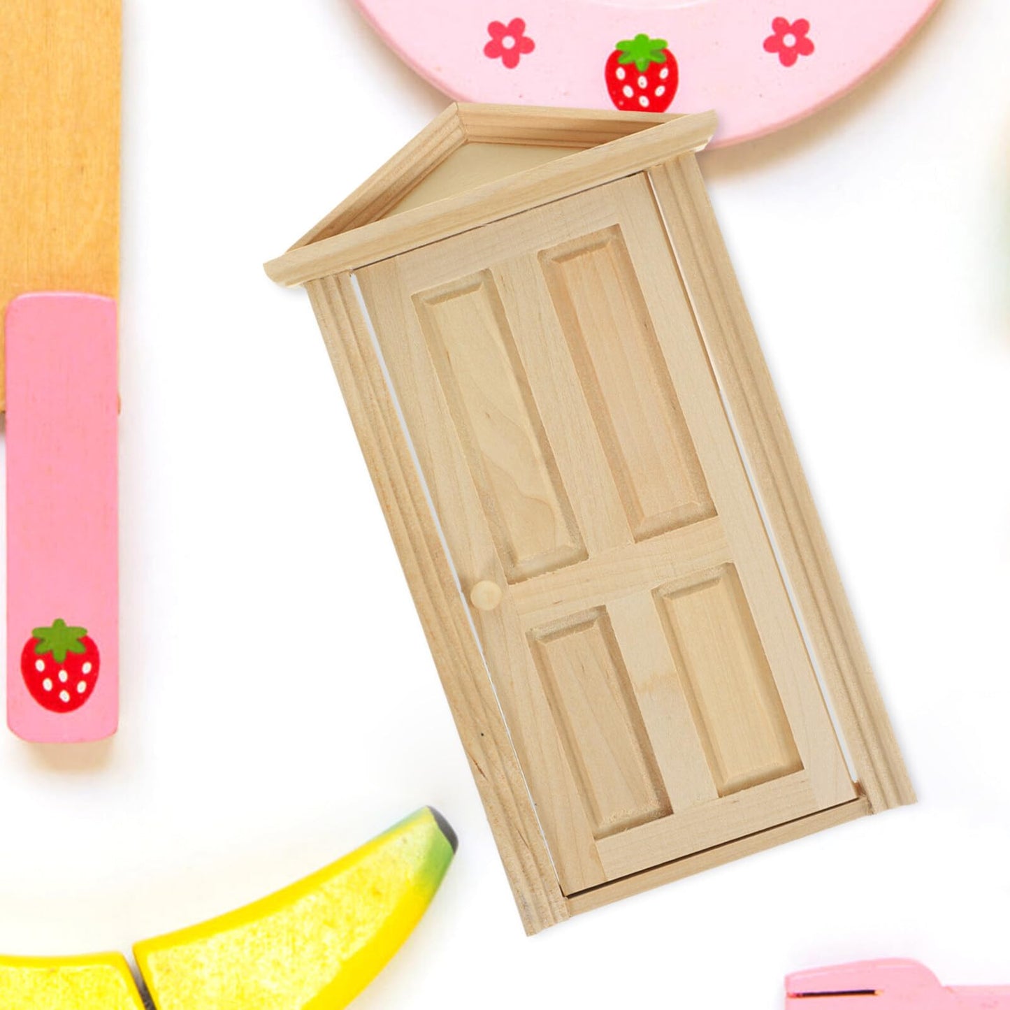 Zerodeko Dollhouse Door 1 12 Scale, Mini Wooden Door, Dollhouse Front Door 1 12 Scale, Mini Wooden Door for Dolls DIY Dollhouse