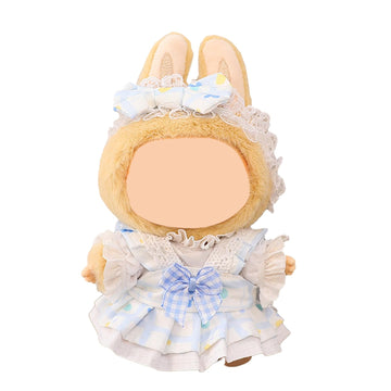 QIUTIMIY Clothes for Doll 17cm Doll Clothes 2-Piece-Set Doll Clothes enhanced Doll Outfit with Accessories-Birthday Blue Hairband+Dress(NO Doll Included)