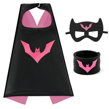 Mizzuco Dress Up Capes For Kids Superhero Cloak With Mask And Waistband Halloween Costumes And Party Dress Up(Rose Pink)