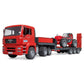 Bruder Man TGA Low Loader Truck with Manitou Loader - Red, Model 02774, Plastic Construction