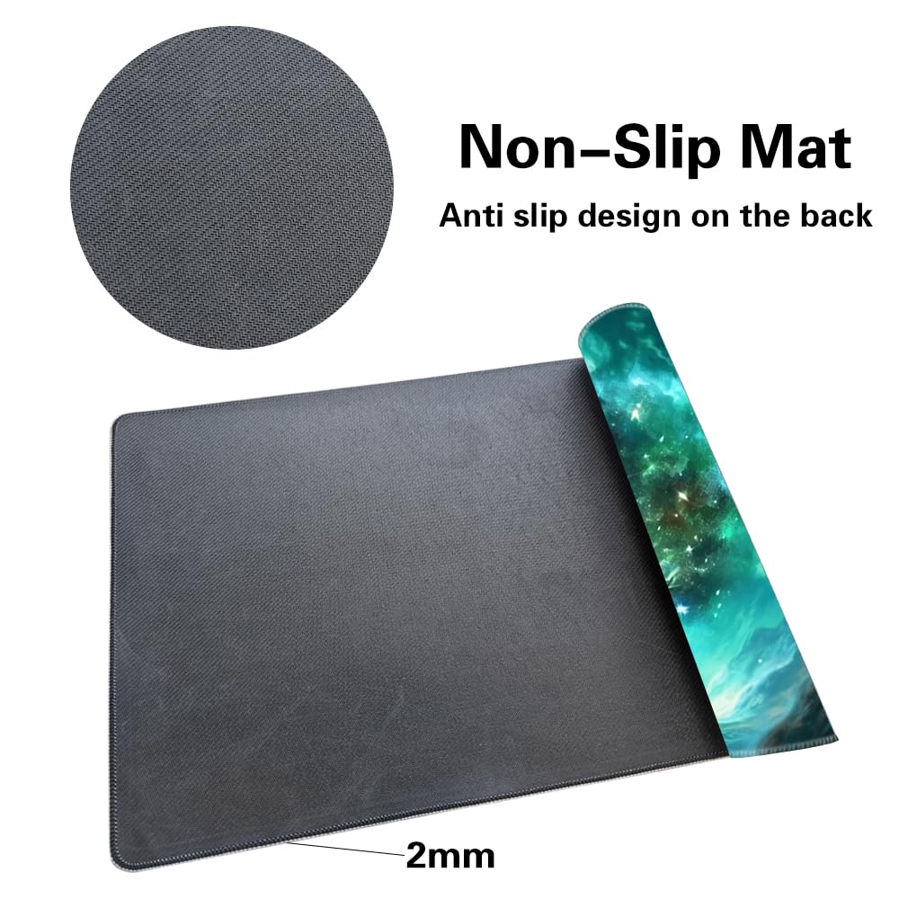 SIXTORE enhanced Board Game 24x14in TCG Playmat Compatible for OCG CCG RPG MTG Play Mats Mousepad Desk Mat (Green Vitality)