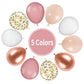 Dusty Pink Balloons, 55Pcs Blush Pink Party Balloons 12 Inch Metallic Rose Gold White Latex Balloons Retro Pink Rose Gold Balloo