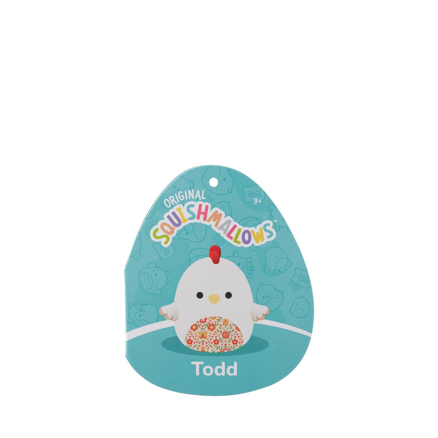 Squishmallows Original 12-Inch Todd the Beige Rooster Plush Toy - Floral Belly, Polyester