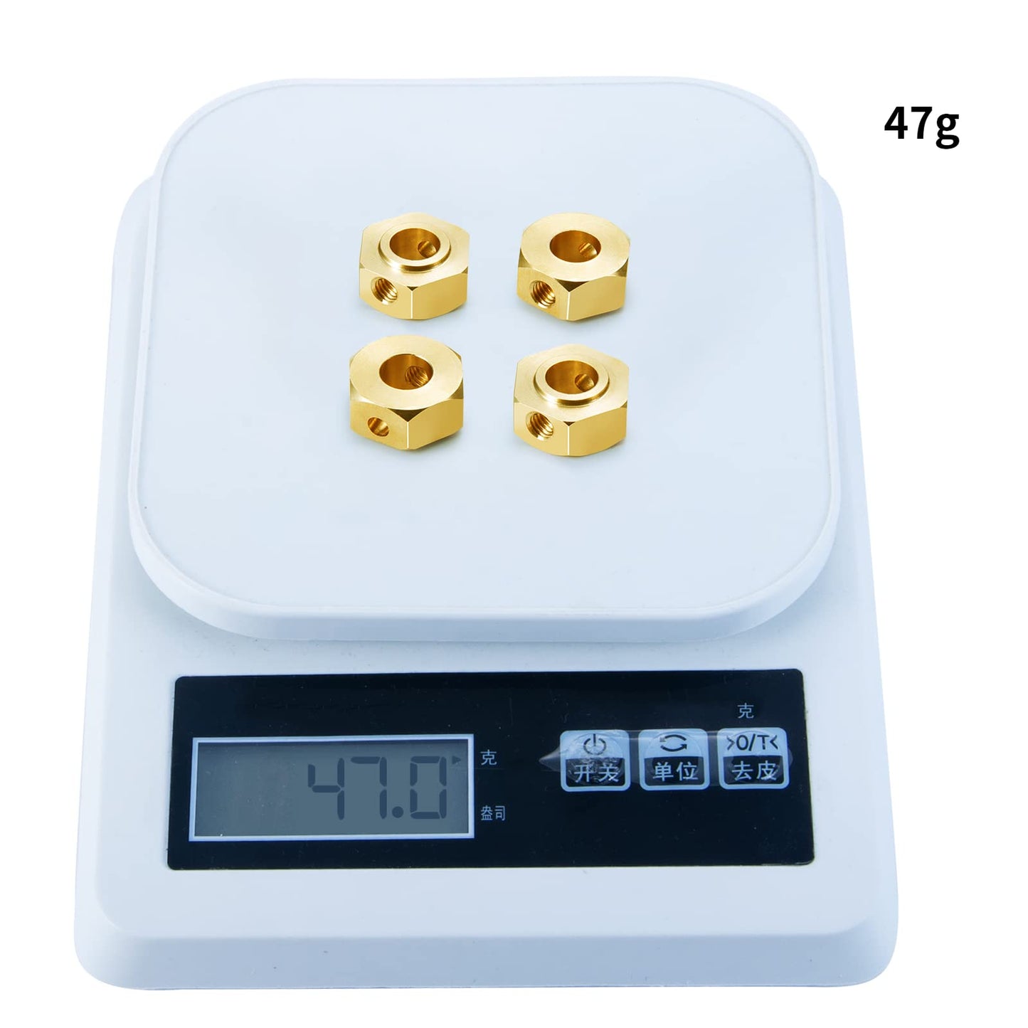 QUPA AM STORE RC Brass Wheel Hub Hex Adapter 7.5mm 4PCS for 1/6 Axial SCX6 Upgrades RC Crawler Car