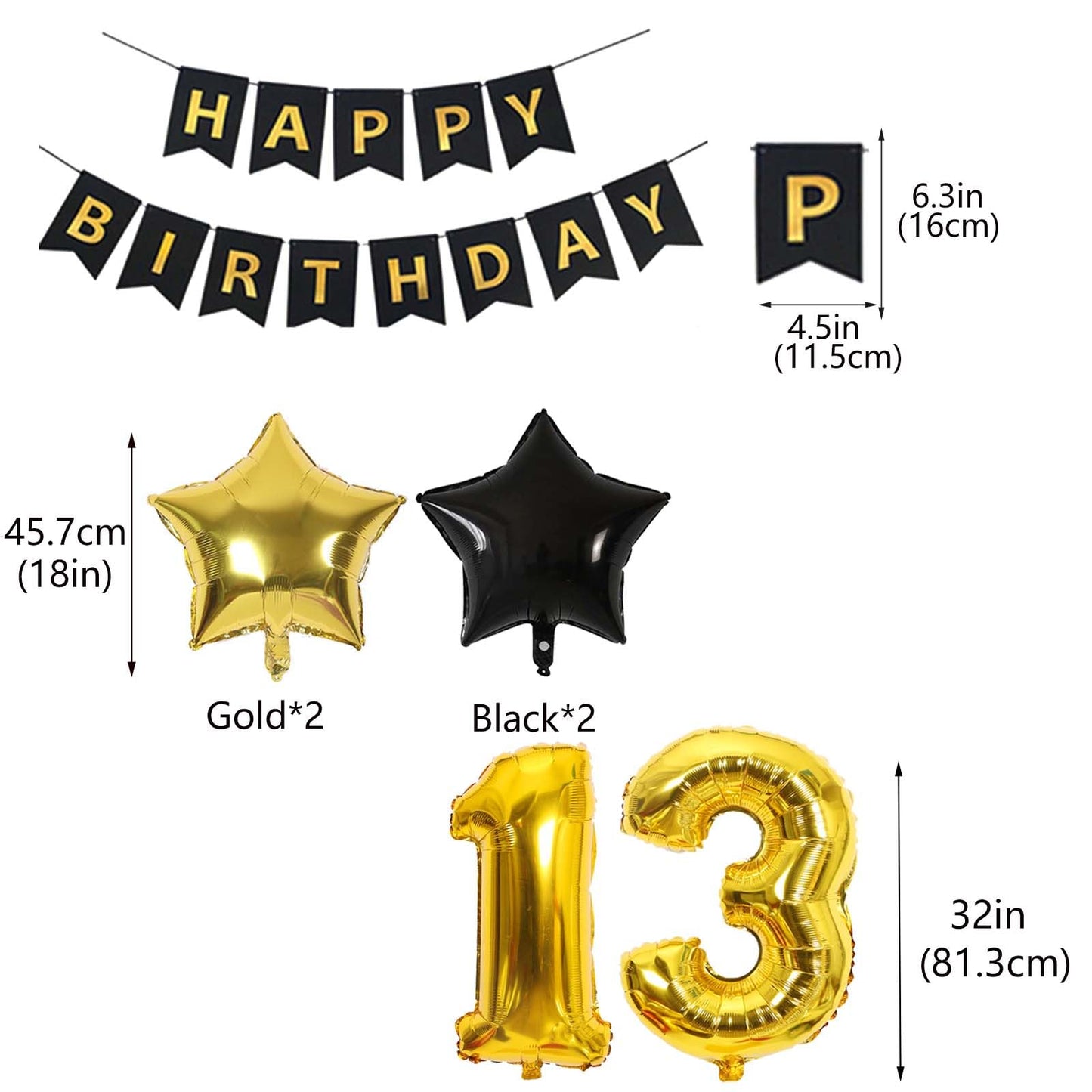 Official Teenager 13Th Birthday Decorations Black Gold For Boys, Omg Ur A Teenager Balloons Birthday Banner Number 13 Birthday F