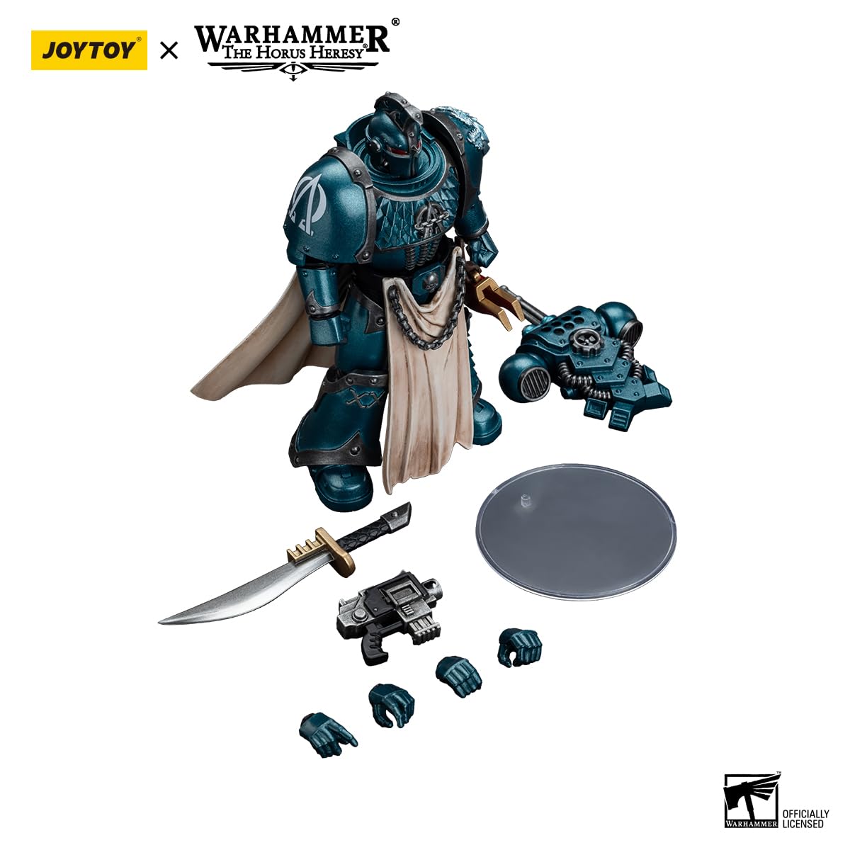 JOYTOY Warhammer The Horus Heresy Alpha Legion Legion Praetor with Power decorative replica blade - 1:18 Scale 4.96in Action Figure Mecha Joy Toy Collection Model