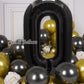 Aule 40 Inch Big Black 0 Balloon Number Large Foil Helium Number Balloons 0-9 Jumbo Giant Happy 0Th Birthday Party Decorations F