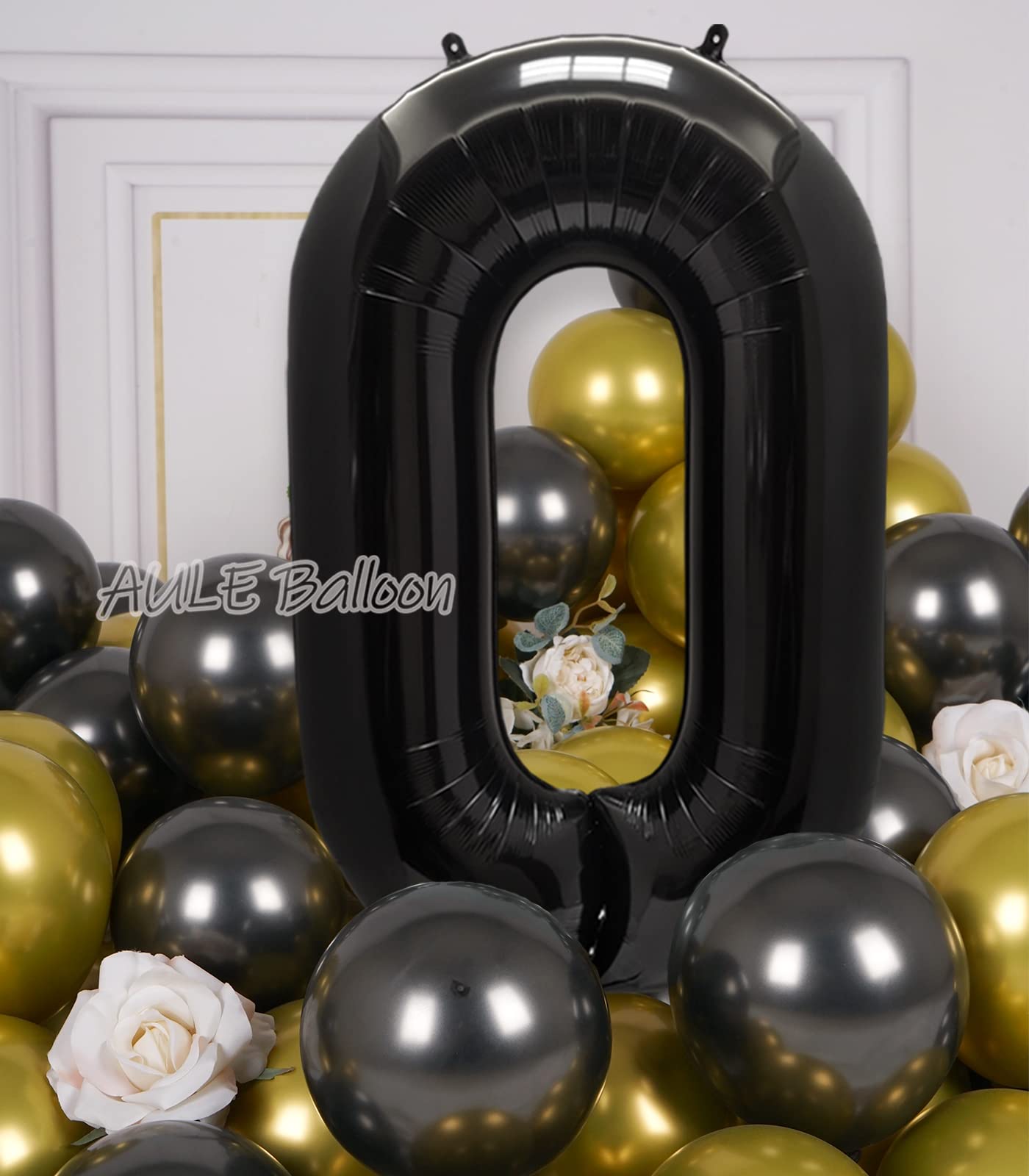 Aule 40 Inch Big Black 3 Balloon Number Large Foil Helium Number Balloons 0-9 Jumbo Giant Happy 3Rd Birthday Party Decorations F