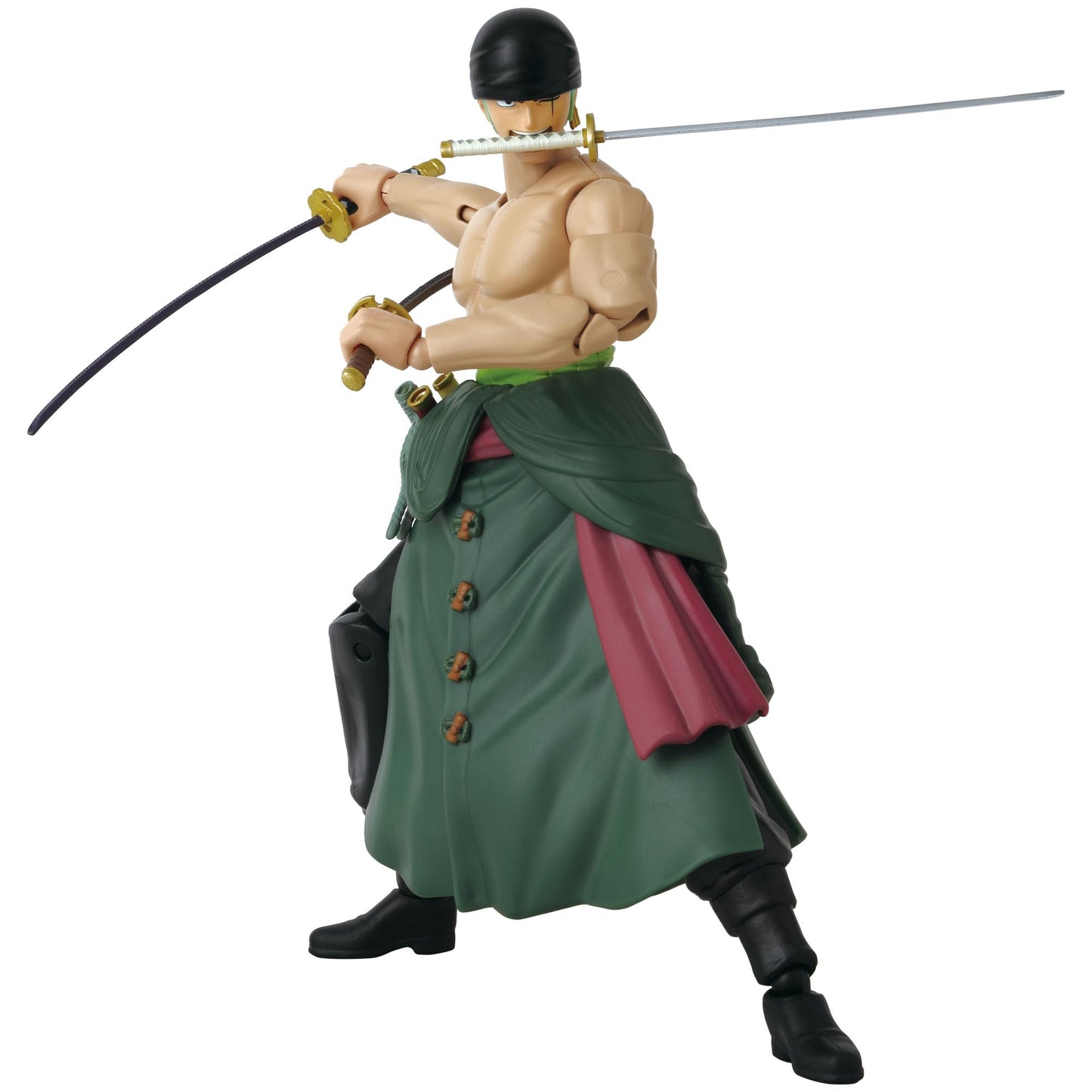 Bandai Anime Heroes Roronoa Zoro 17cm Figurine - Three Sword Style - Plastic - Zoro 3 Swords - Officially Licensed Children's Toy 4+