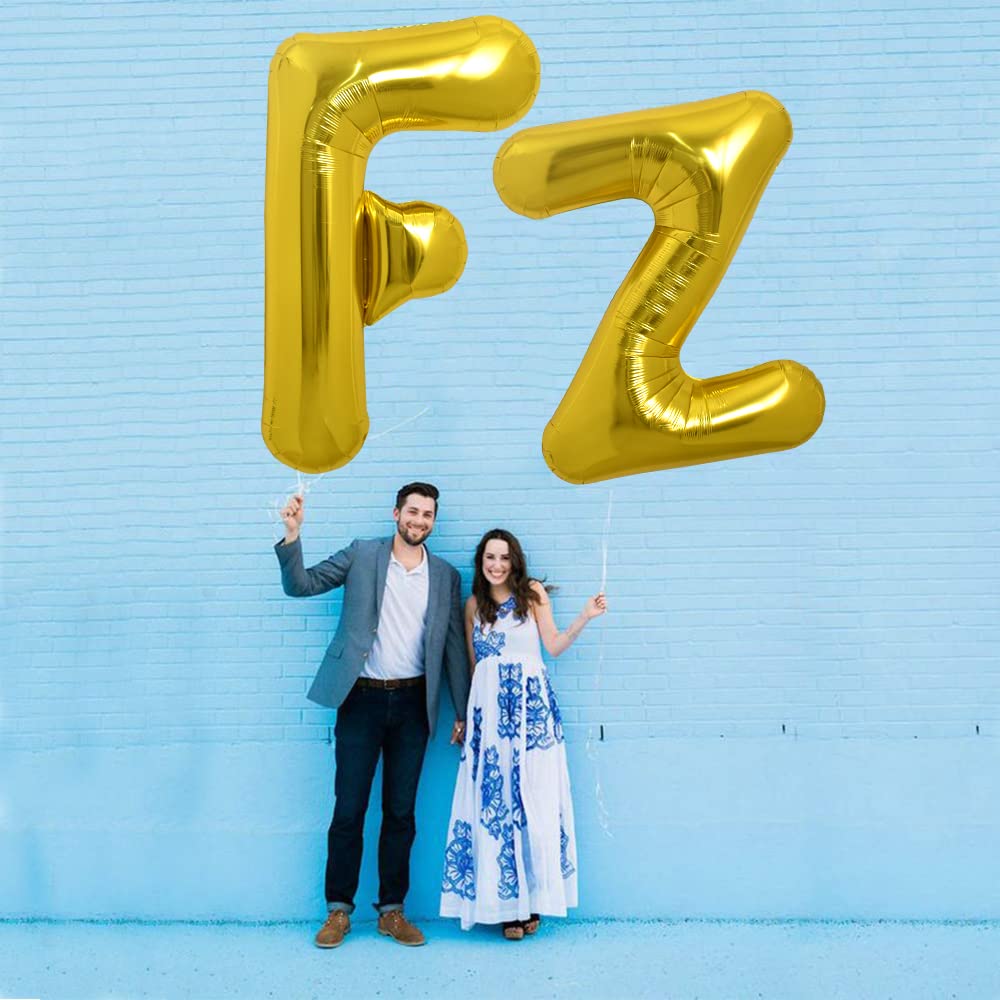 Toniful 40 Inch Large Gold Letter F Balloons Helium Balloons,Foil Mylar Big Balloons For Birthday Party Anniversary Supplies Dec