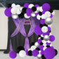Purple Black Balloon Arch Garland Kit, 127 Purple Black White Balloons Metallic Silver Confetti Balloons For Birthday Wedding Gr