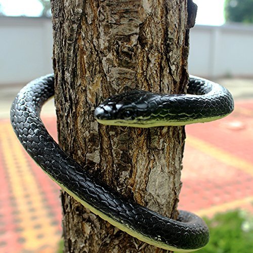 Brandon-super 52 Realistic Black Rubber Snake - Scare Toy for Halloween, Pranks, and Decorations, Large Size
