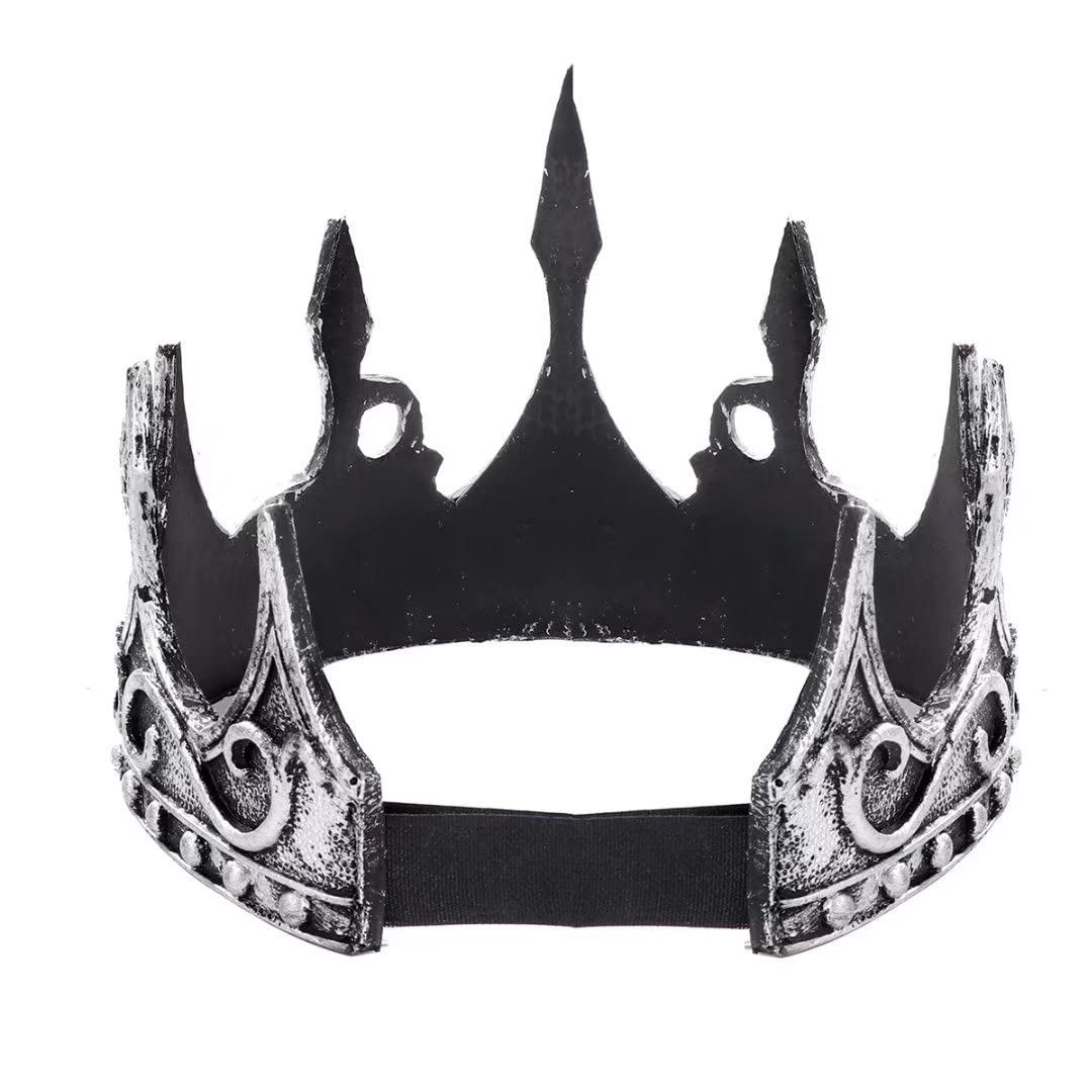 Royal Silver Crown for Birthday, Prom, and Holiday Parties - Prince or Princess Headdress for Kids, Teens, and Adults