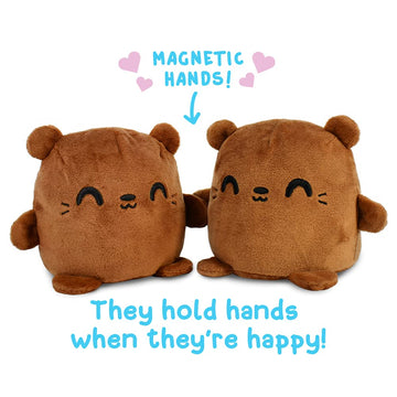 Teeturtle - Plushmates - Magnetic Reversible Plushies That Hold Hands When Happy - Otter - Huggable And Soft Sensory Fidget Toy