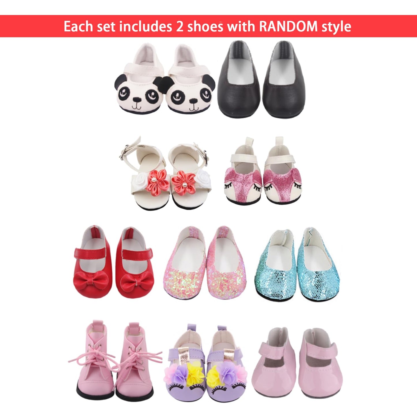 Augfrog 5 Sets Of Doll Clothing And 2 Pairs Doll Shoes (Send By Random) For 18 Inch Doll, Hand - Made Doll Accessories Collectib